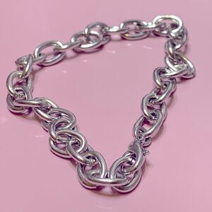 💛 Rhodium Plated Cable Chain Charm Bracelet